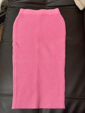 Fashion Nova Pink Knit Pencil Skirt - Women's Slim Fit